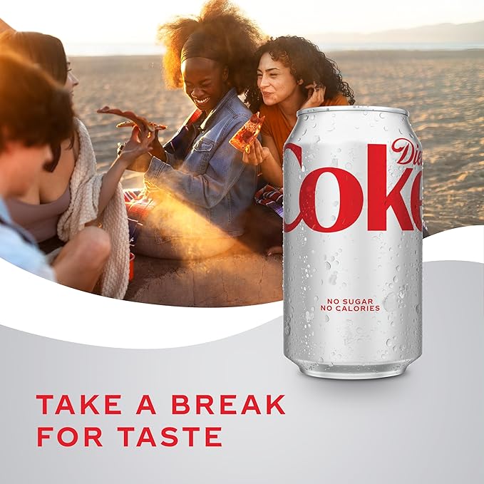 Diet Coke Soda Soft Drinks, 12 fl oz Fridge Pack Cans, 12 Pack - Cola Flavored Diet Soda Soft Drinks - Image 4