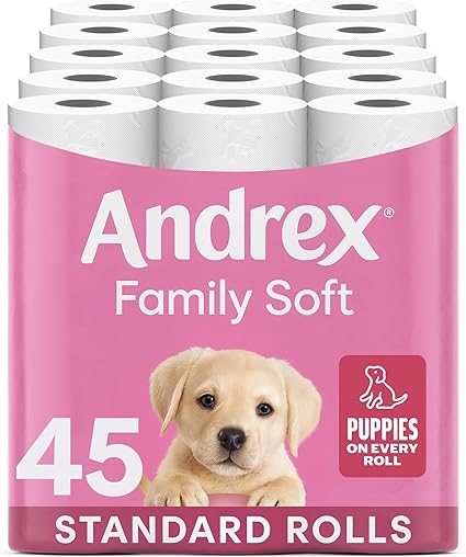Andrex Family Soft Toilet Tissue 45 Rolls (Previously Andrex Gentle Clean) Gentle on your Family’s skin– Bulk Pack of 45 Toilet Rolls, FSC Certified - Image 2