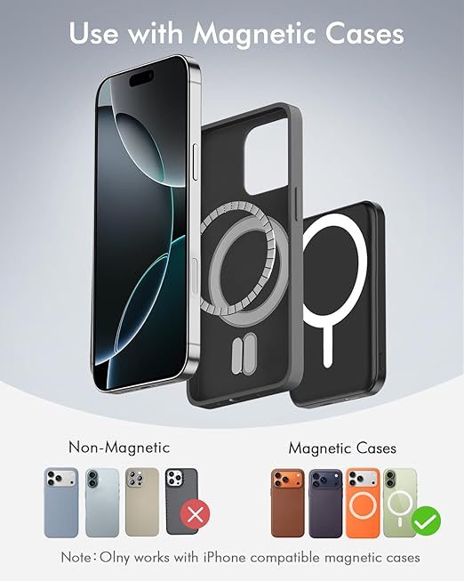 podoru for Magsafe Battery Pack, 5000mAh Magnetic Power Bank with Type-C Cable 20W PD Fast Charging Lighting Input Wireless Portable Charger for iPhone 17/16/15/14/13/12/ All Series-Black - Image 3