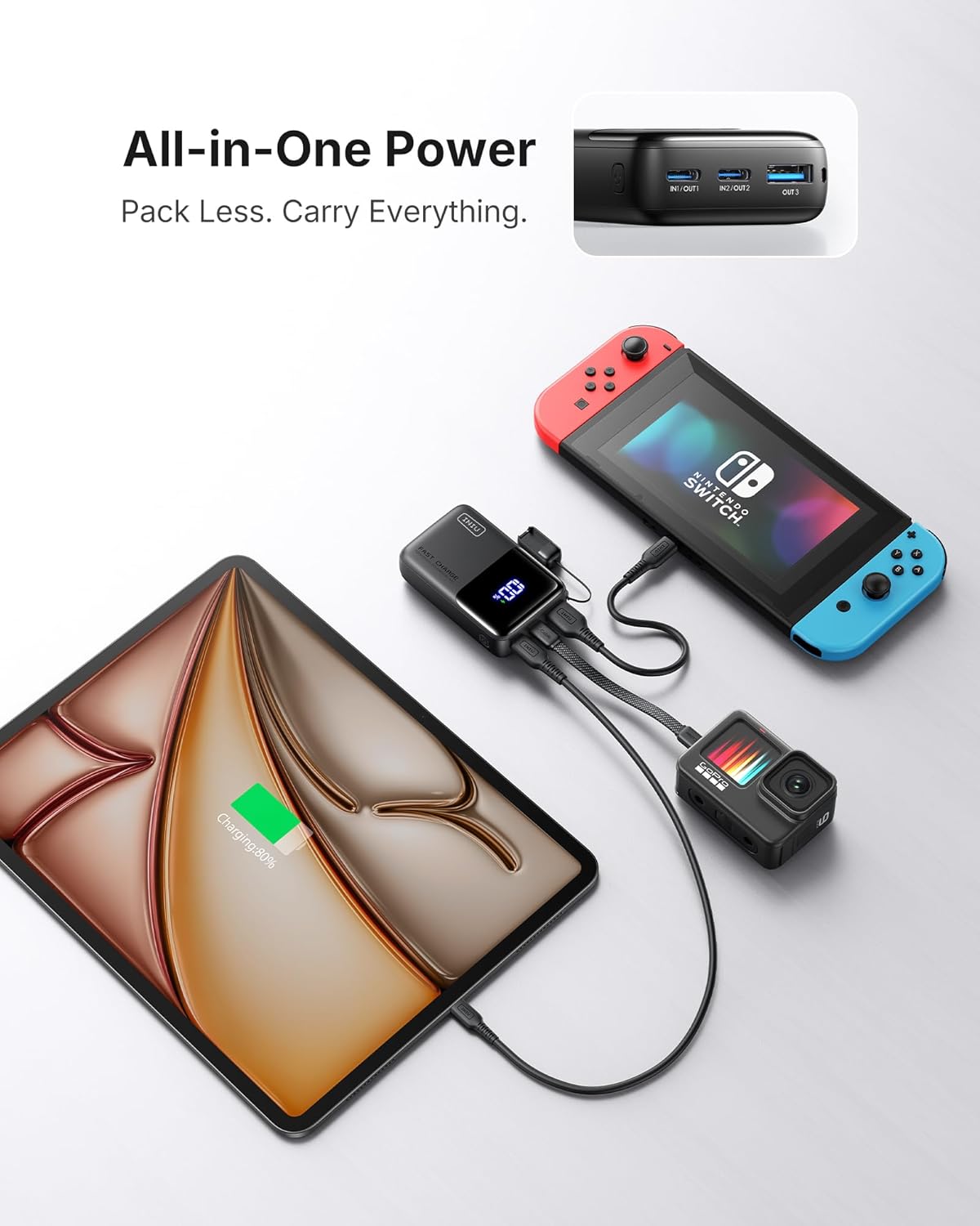 INIU Power Bank, Smallest Portable Charger 10000mAh, 45W Fast Charging Mini Battery Pack with Detachable USB-C Cable, Flight-Safe Travel Powerbank for iPhone 17 16 15 Pro Max, Samsung S26, iPad, etc - Image 6